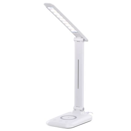Dimmbare LED-Tischlampe mit kabelloser QI-Ladefunktion und USB-Anschluss LUMI LED/7W/230V weiß