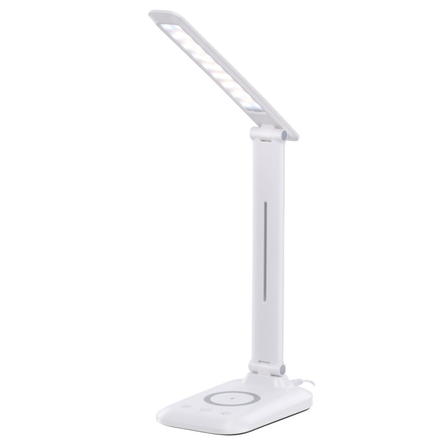Dimmbare LED-Tischlampe mit kabelloser QI-Ladefunktion und USB-Anschluss LUMI LED/7W/230V weiß