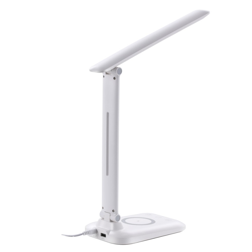 Dimmbare LED-Tischlampe mit kabelloser QI-Ladefunktion und USB-Anschluss LUMI LED/7W/230V weiß