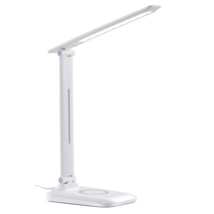Dimmbare LED-Tischlampe mit kabelloser QI-Ladefunktion und USB-Anschluss LUMI LED/7W/230V weiß