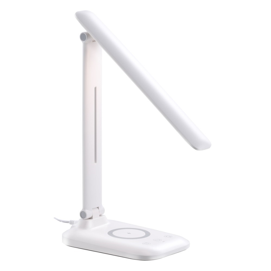 Dimmbare LED-Tischlampe mit kabelloser QI-Ladefunktion und USB-Anschluss LUMI LED/7W/230V weiß