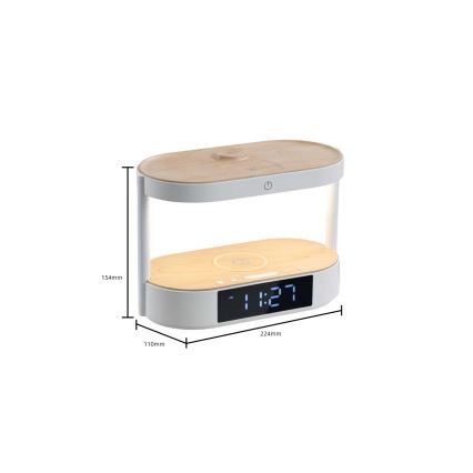 Lampe de table LED à intensité variable avec réveil et station de charge TRIPLE DOCK LED/1,5W/5V