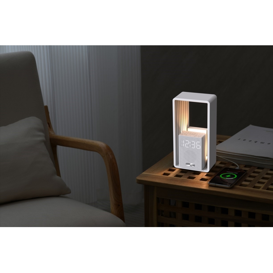 LED-Tischlampe mit Wecker und Ladefunktion CALM LED/3,5W/5V