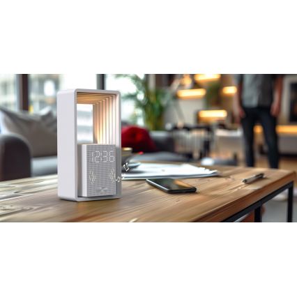 LED-Tischlampe mit Wecker und Ladefunktion CALM LED/3,5W/5V