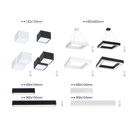 Immax NEO 07074-90 - Plafonnier à intensité variable LED CANTO LED/50W/230V noir Tuya + télécommande