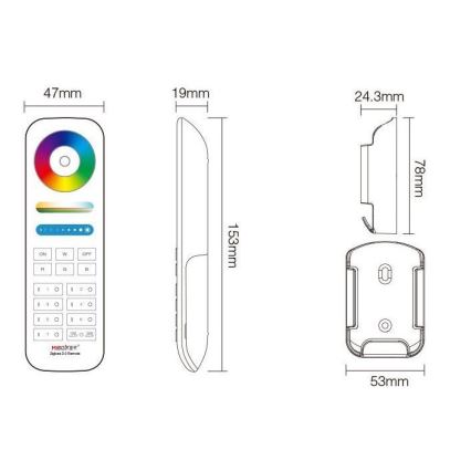 Immax NEO 07087-3 - Universal-Fernbedienung RGB+CCT MiBOXER 2xAAA Tuya