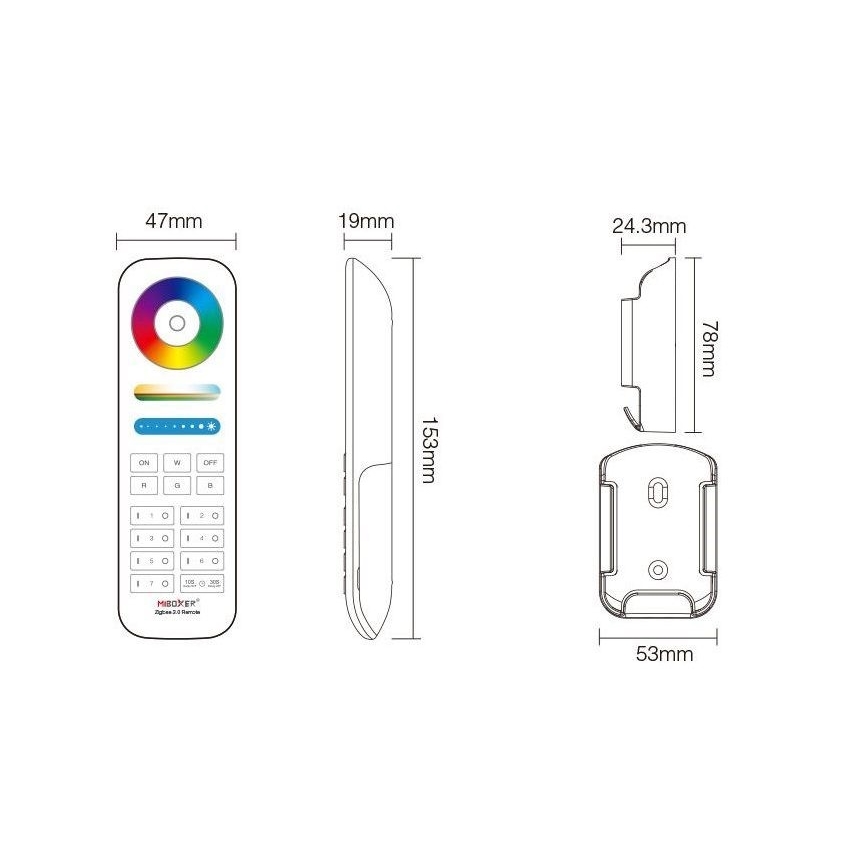 Immax NEO 07087-3 - Universal-Fernbedienung RGB+CCT MiBOXER 2xAAA Tuya