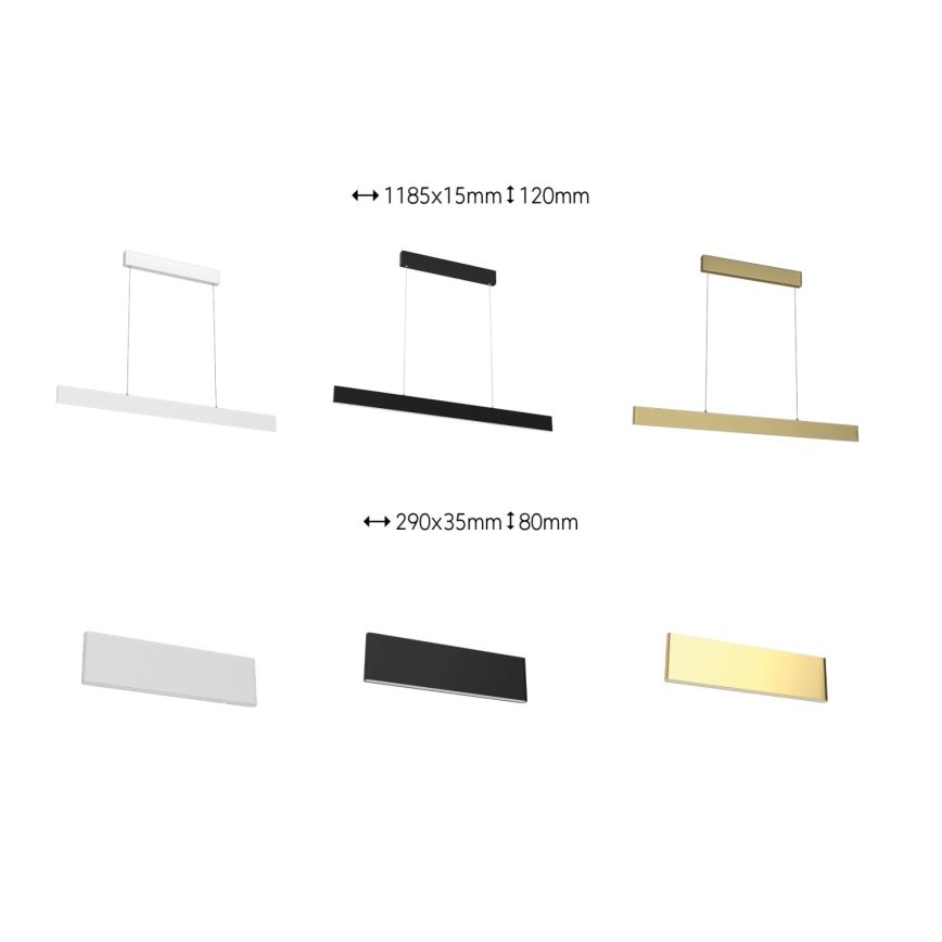 Immax Neo 07128L - LED  Lampadario dimmerabile a sospensione con filo LISTON oro LED/18W/230V ZigBee + telecomando Tuya