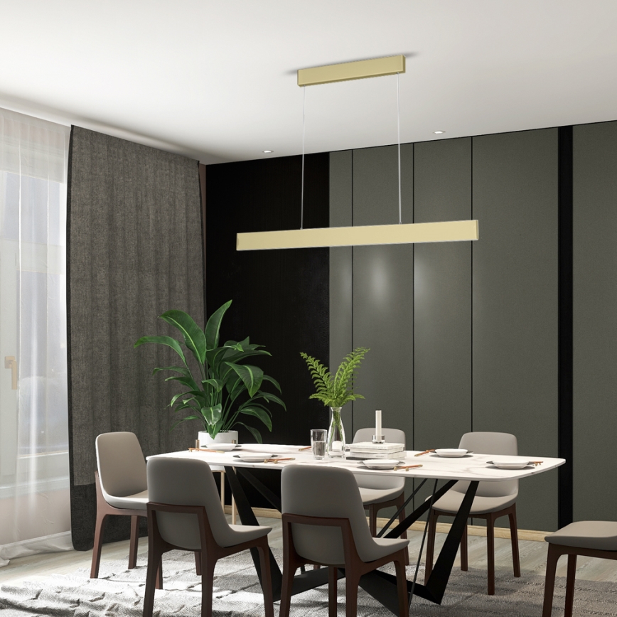 Immax Neo 07128L - LED  Lampadario dimmerabile a sospensione con filo LISTON oro LED/18W/230V ZigBee + telecomando Tuya