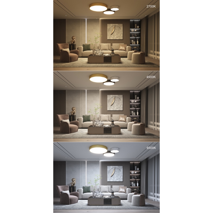 Immax NEO 07130-B60 - LED SMART Plafonnier à intensité variable DIAMANTE noir LED/43W/230V + télécommande 60cm Tuya ZigBee