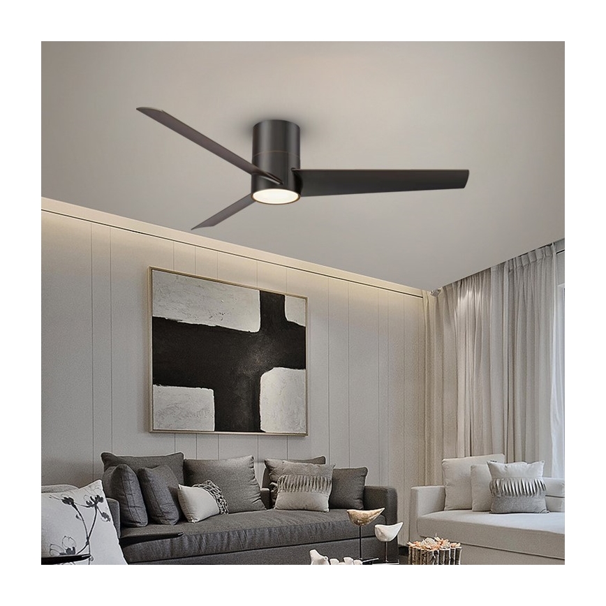 Immax NEO 07135-B - Dimmbarer LED-Deckenventilator FRESH LED/18W/230V Wi-Fi Tuya schwarz + Fernbedienung