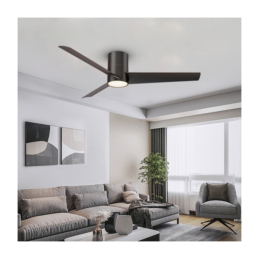Immax NEO 07135-B - Dimmbarer LED-Deckenventilator FRESH LED/18W/230V Wi-Fi Tuya schwarz + Fernbedienung