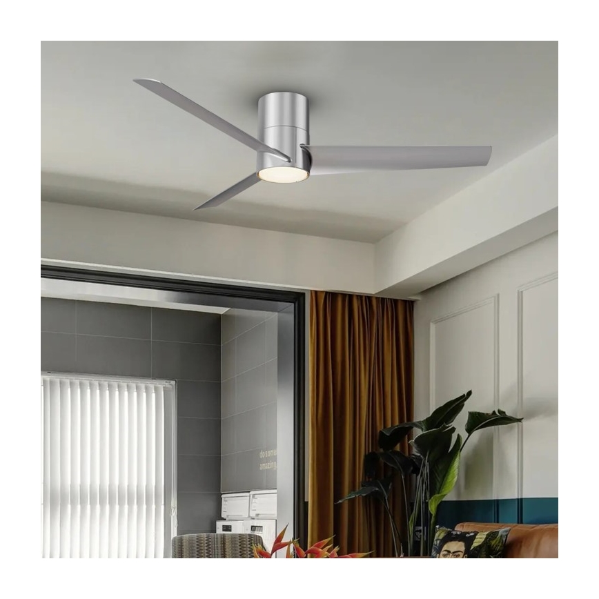 Immax NEO 07135-S - Dimmbarer LED-Deckenventilator FRESH LED/18W/230V Wi-Fi Tuya matt Chrom + Fernbedienung