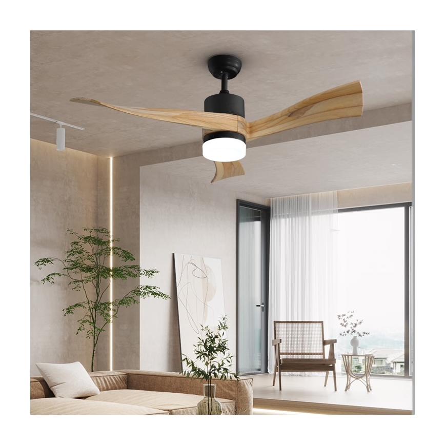 Immax NEO 07136-B - Dimmbarer LED-Deckenventilator SOFISTICADO LED/18W/230V Eiche Wi-Fi Tuya + Fernbedienung