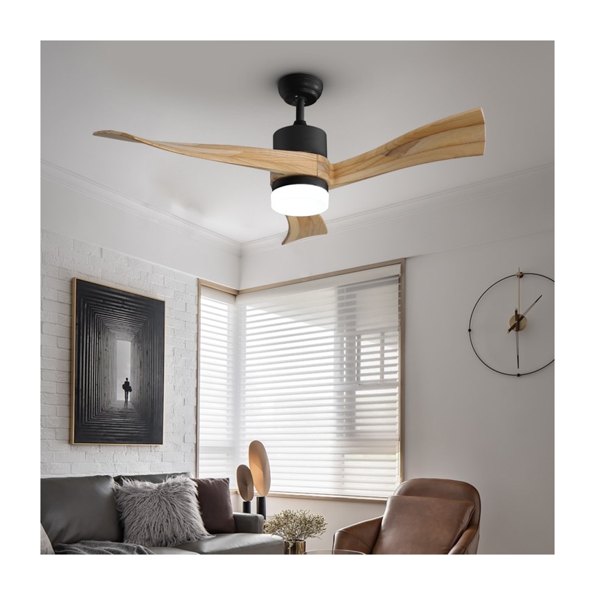 Immax NEO 07136-B - Dimmbarer LED-Deckenventilator SOFISTICADO LED/18W/230V Eiche Wi-Fi Tuya + Fernbedienung