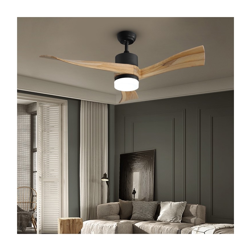 Immax NEO 07136-B - Dimmbarer LED-Deckenventilator SOFISTICADO LED/18W/230V Eiche Wi-Fi Tuya + Fernbedienung