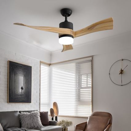 Immax NEO 07136-B - Ventilateur de plafond à intensité variable SOFISTICADO LED/18W/230V chêne Wi-Fi Tuya + télécommande