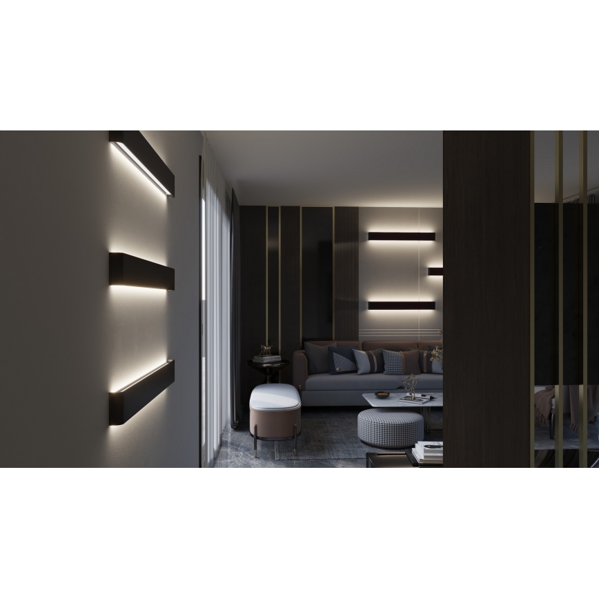 Immax NEO 07137-B - LED SMART Applique murale à intensité variable LINEA noir LED/40W/230V + télécommande 76 cm Tuya ZigBee