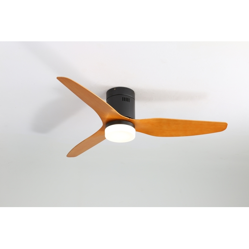 Immax NEO 07142-B - LED-Deckenventilator NEO LITE FRESCO LED/18W/230V Tuya Wi-Fi schwarz/Holz + Fernbedienung