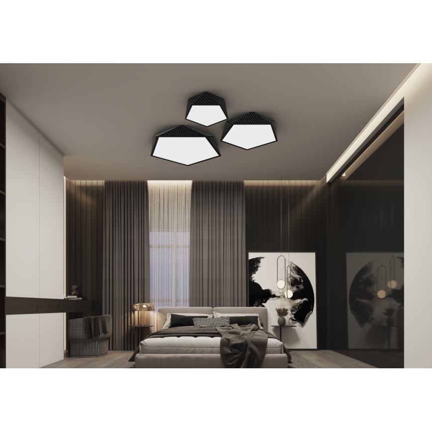 Immax NEO 07151-B40 - LED Dimmbare Deckenleuchte BRILIANT LED/20W/230V Wi-Fi Tuya schwarz + Fernbedienung