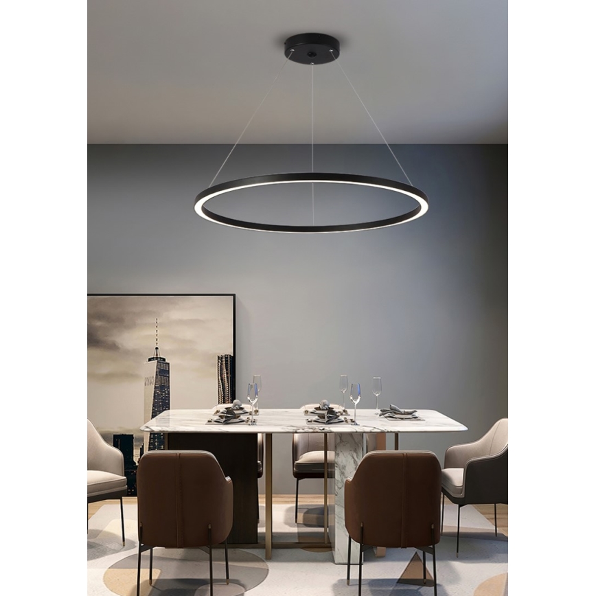 Immax NEO 07158-B80 - Lustre LED à intensité variable sur un fil FINO LED/60W/230V Tuya noir + télécommande