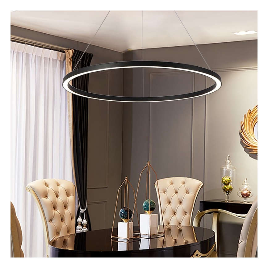 Immax NEO 07158-B80 - Lustre LED à intensité variable sur un fil FINO LED/60W/230V Tuya noir + télécommande