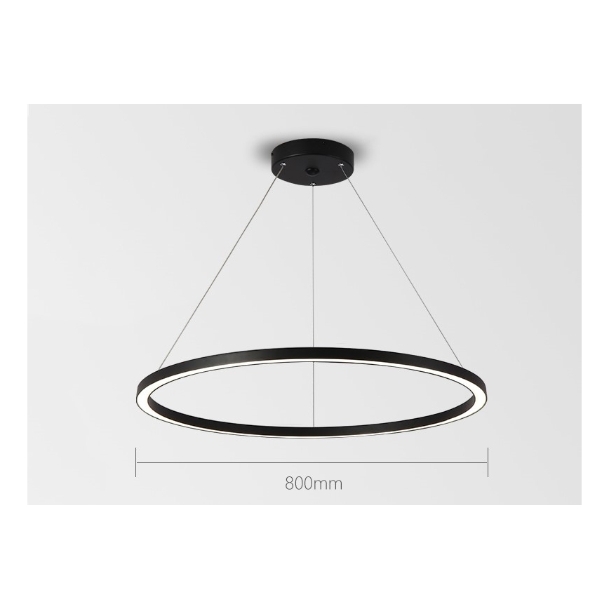 Immax NEO 07158-B80 - Lustre LED à intensité variable sur un fil FINO LED/60W/230V Tuya noir + télécommande