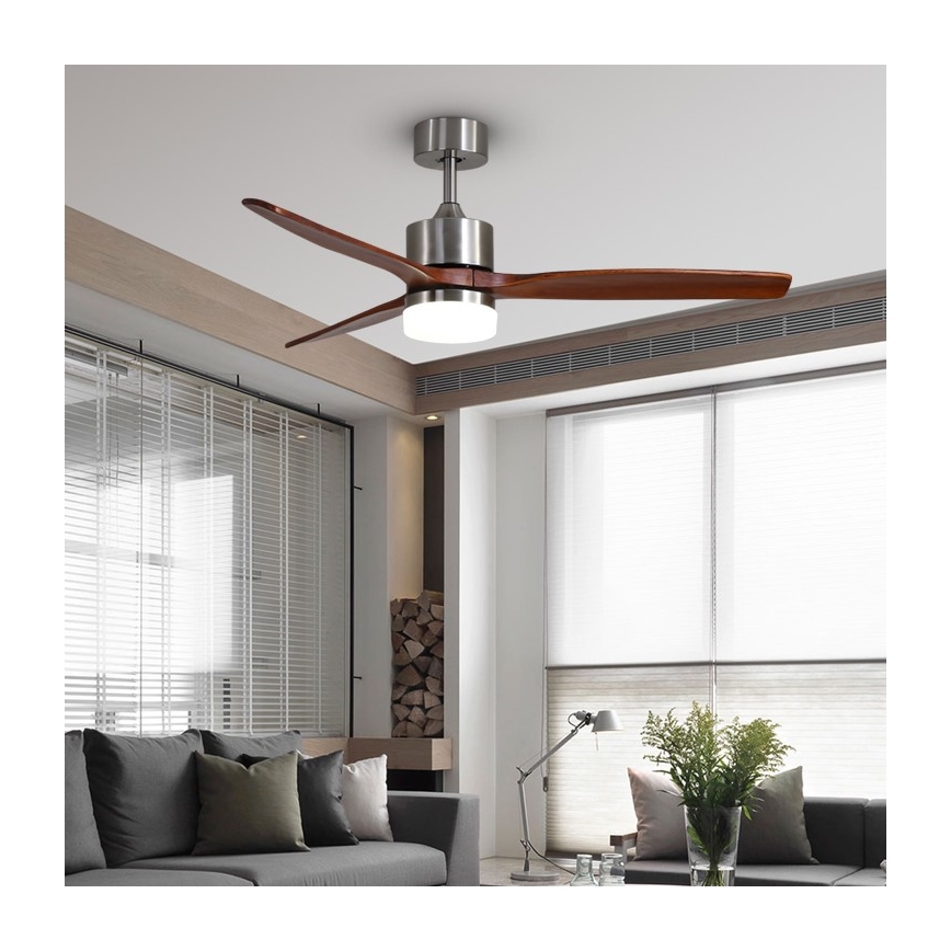 Immax NEO 07165-S - LED-Deckenventilator ELEGANTE LED/18W/230V Eiche Wi-Fi Tuya + Fernbedienung