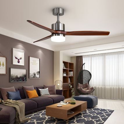 Immax NEO 07165-S - LED-Deckenventilator ELEGANTE LED/18W/230V Eiche Wi-Fi Tuya + Fernbedienung