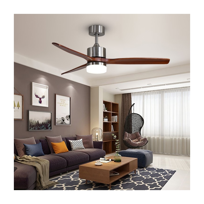 Immax NEO 07165-S - LED-Deckenventilator ELEGANTE LED/18W/230V Eiche Wi-Fi Tuya + Fernbedienung