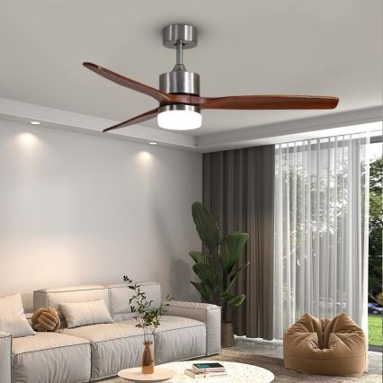 Immax NEO 07165-S - LED-Deckenventilator ELEGANTE LED/18W/230V Eiche Wi-Fi Tuya + Fernbedienung