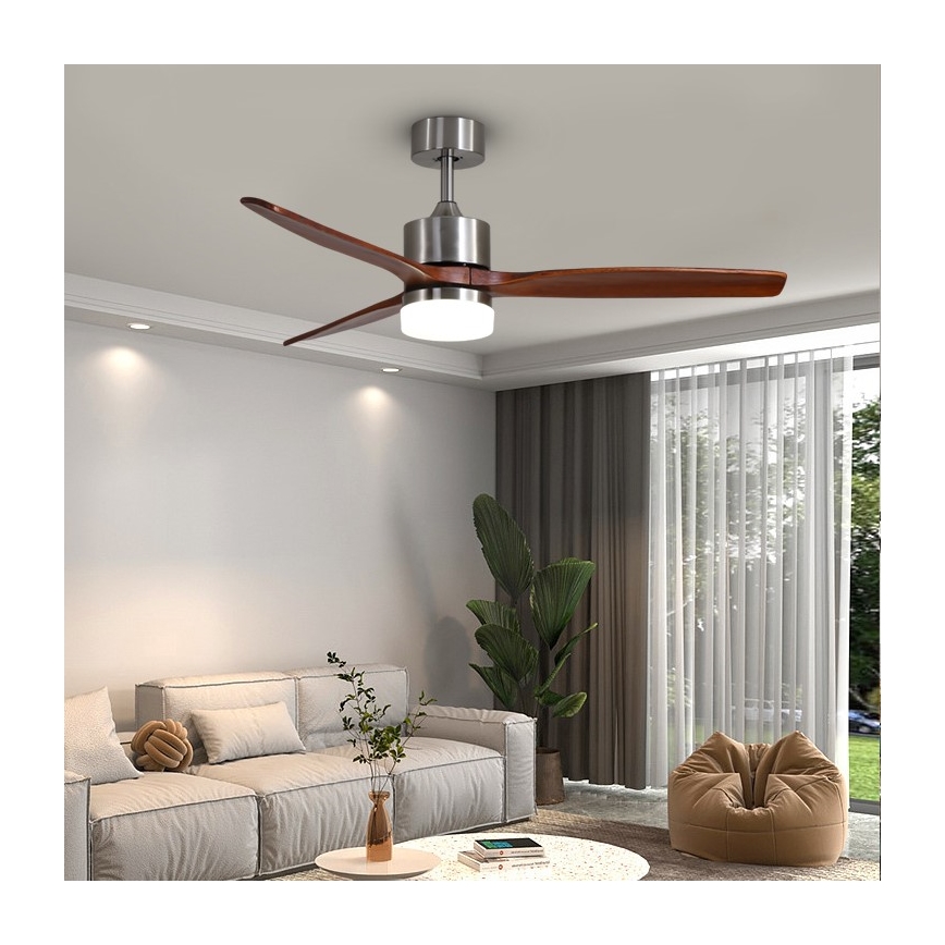 Immax NEO 07165-S - LED-Deckenventilator ELEGANTE LED/18W/230V Eiche Wi-Fi Tuya + Fernbedienung