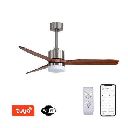 Immax NEO 07165-S - LED-Deckenventilator ELEGANTE LED/18W/230V Eiche Wi-Fi Tuya + Fernbedienung