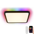 Immax NEO 07167-B40 - LED RGB+CCT dimmbare Deckenleuchte NEO LITE TUDO LED/50W/230V Wi-Fi Tuya schwarz + Fernbedienung