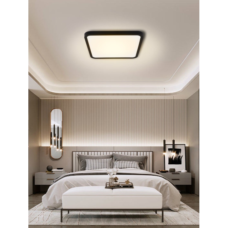 Immax NEO 07167-B40 - LED RGB+CCT Plafonnier à intensité variable NEO LITE TUDO LED/50W/230V Wi-Fi Tuya noir + télécommande