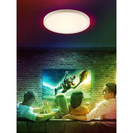 Immax NEO 07169-W60 - Plafonnier LED RGB+CCT à intensité variable NEO LITE TUDO 65W/230V 2700-6500K Wi-Fi Tuya + télécommande blanc