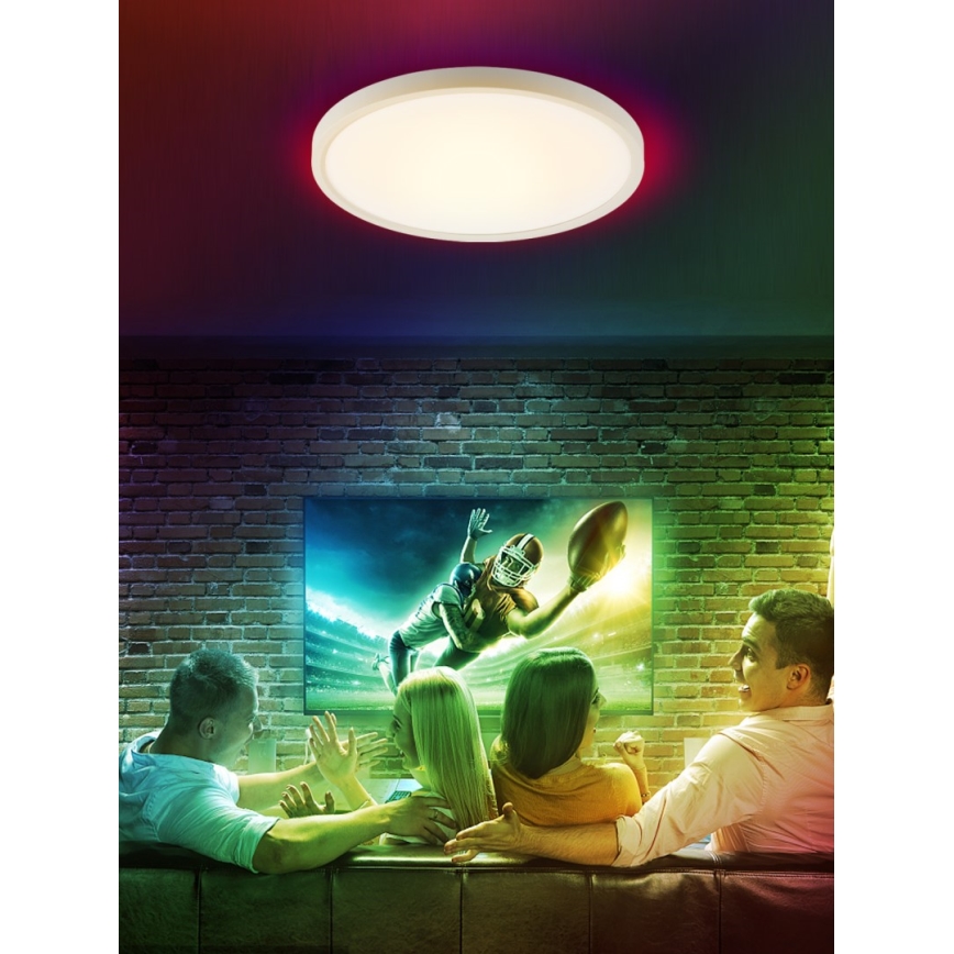 Immax NEO 07169-W60 - Plafonnier LED RGB+CCT à intensité variable NEO LITE TUDO 65W/230V 2700-6500K Wi-Fi Tuya + télécommande blanc