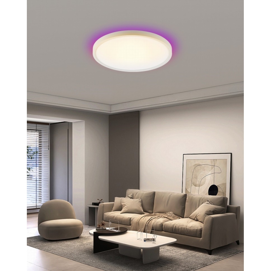 Immax NEO 07169-W60 - Plafonnier LED RGB+CCT à intensité variable NEO LITE TUDO 65W/230V 2700-6500K Wi-Fi Tuya + télécommande blanc