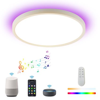 Immax NEO 07169-W60 - Plafonnier LED RGB+CCT à intensité variable NEO LITE TUDO 65W/230V 2700-6500K Wi-Fi Tuya + télécommande blanc