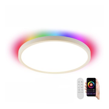 Immax NEO 07169-W60 - Plafonnier LED RGB+CCT à intensité variable NEO LITE TUDO 65W/230V 2700-6500K Wi-Fi Tuya + télécommande blanc