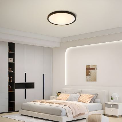 Immax NEO 07170-B60 - RGB+CCT Dimmbare LED-Deckenleuchte NEO LITE TUDO LED/65W/230V 2700-6500K Wi-Fi Tuya schwarz + Fernbedienung