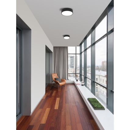 Immax NEO 07200L - Plafonnier à intensité variable RONDATE LED/18W/230V 3000-6000K d. 25 cm noir Tuya + télécommande
