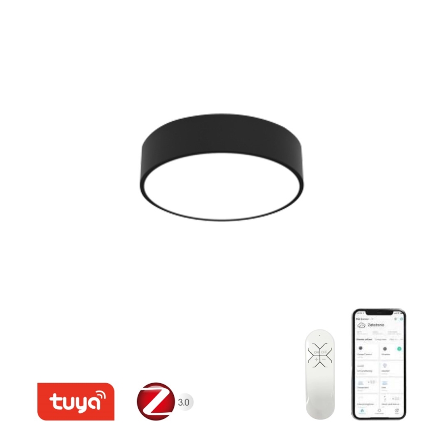 Immax NEO 07200L - Plafonnier à intensité variable RONDATE LED/18W/230V 3000-6000K d. 25 cm noir Tuya + télécommande