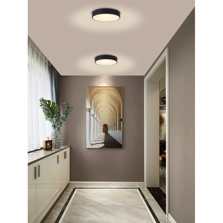 Immax NEO 07201L - Plafonnier à intensité variable RONDATE LED/28W/230V noir Tuya + télécommande