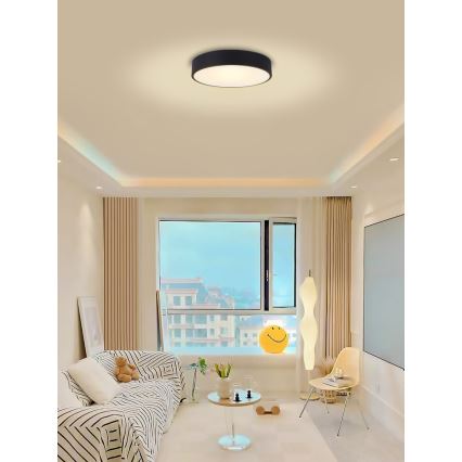 Immax NEO 07201L - Plafonnier à intensité variable RONDATE LED/28W/230V noir Tuya + télécommande