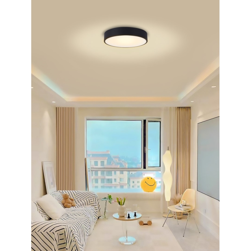 Immax NEO 07201L - Plafonnier à intensité variable RONDATE LED/28W/230V noir Tuya + télécommande
