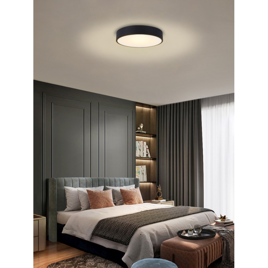 Immax NEO 07201L - Plafonnier à intensité variable RONDATE LED/28W/230V noir Tuya + télécommande