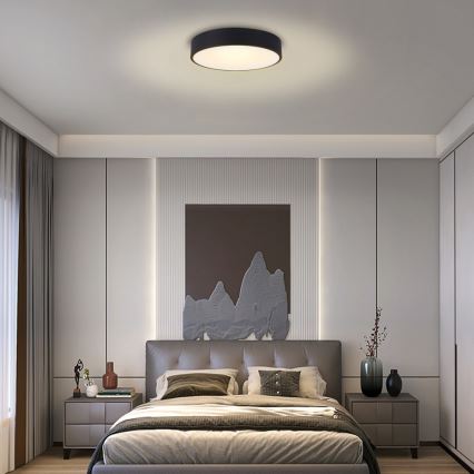 Immax NEO 07201L - Plafonnier à intensité variable RONDATE LED/28W/230V noir Tuya + télécommande