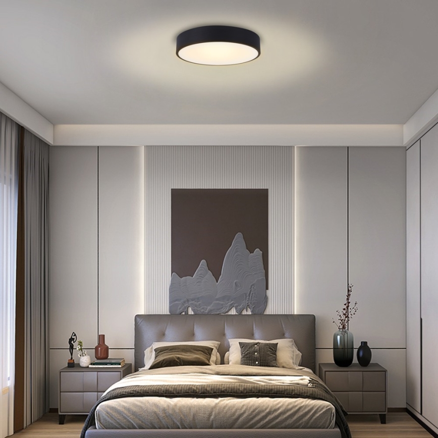 Immax NEO 07201L - Plafonnier à intensité variable RONDATE LED/28W/230V noir Tuya + télécommande