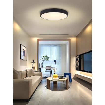Immax NEO 07203L - Dimmbare LED-Deckenleuchte RONDATE 65W/230V 3000-6000K Tuya schwarz + Fernbedienung